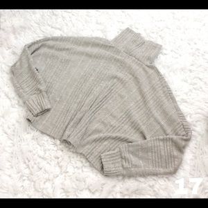 Grey turtle neck cropped Top sweater.